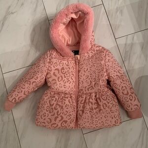 Rothschild Pink Leopard Print Winter Jacket